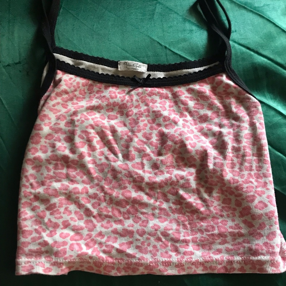 Pink cheetah print cropped tank. Brandy Melville